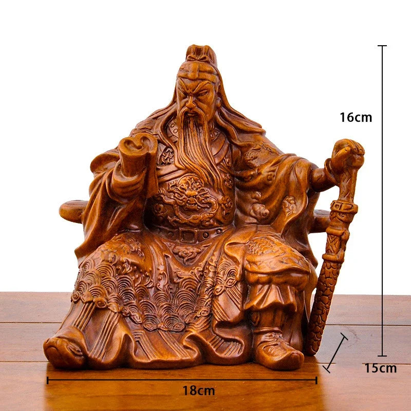 The Wushen Guangong Statue Resin Carving Sculpture Loft Decor Home Living Room Ornaments Crafts