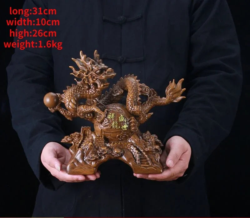 The Year of The Dragon Ornament Office Attracts Wealth Feng Shui Sculptures Housewarming Business Gifts Living Room Decor