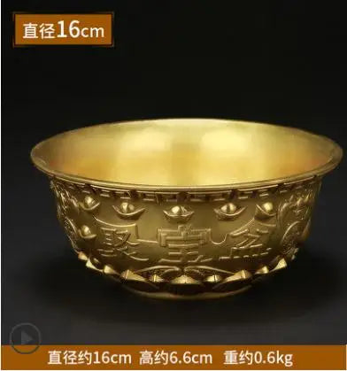 The pure copper potted statue household decoration copper basin craft gifts Buddha supplies bring good luck