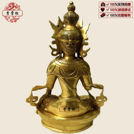 The pure copper statue of Bodhisattva in the Tantric Tibetan tradition can be used to hold Feng Shui ornaments 30CM 20CM