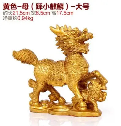 The resin kirin set a pair of fortune dragon to set up the family decorative arts and crafts good luck gifts