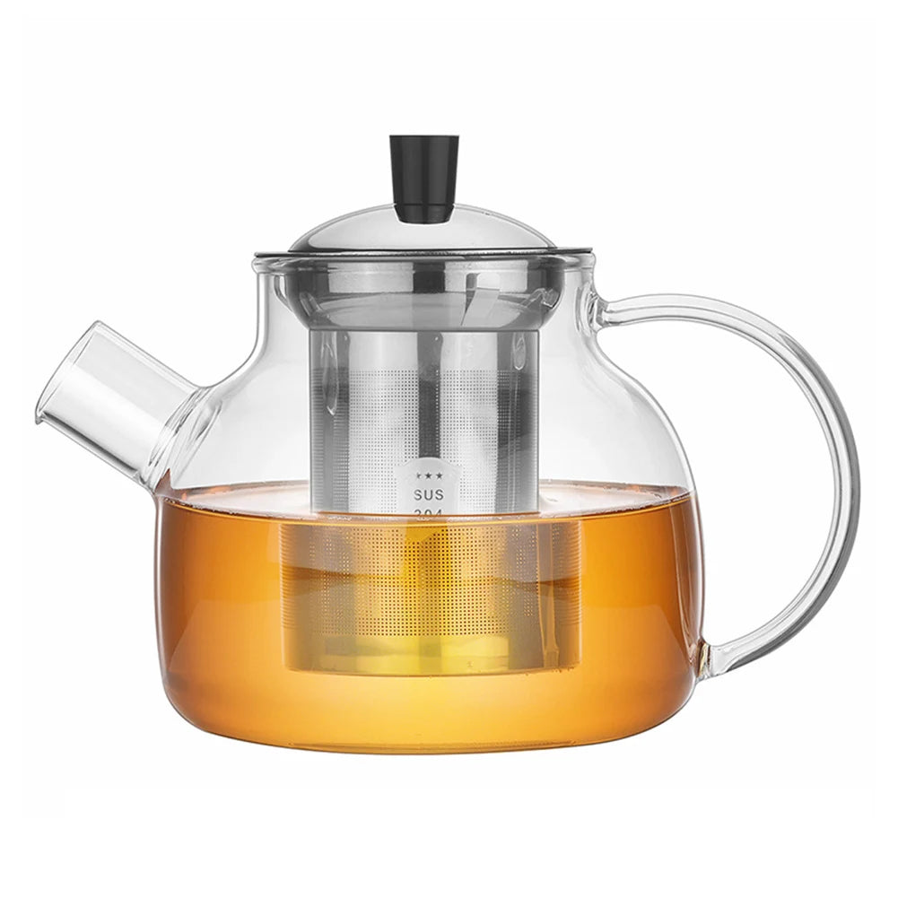 Thickened Glass Teapot With Stainless Steel Infuser Clear Kettle Heat Resistant Tea Pot Teaware For Making Coffee 800 /1500ml