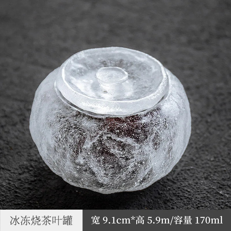 Three Times Glass Tea Pot Ice Cube Clear Feeling Frozen Small Size Tea Storage Pot Tea Warehouse