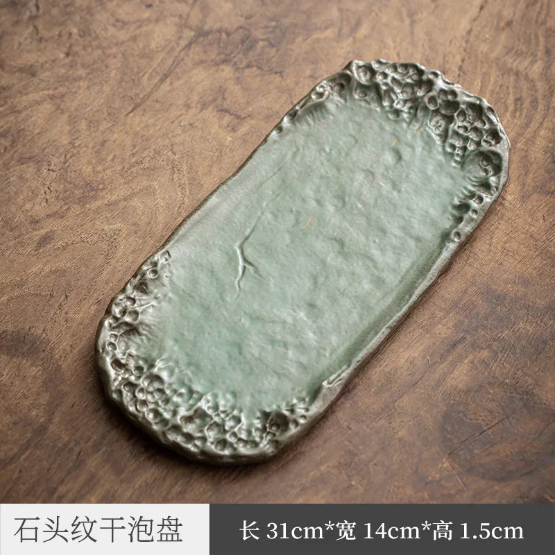 Three Times Japanese Hand Pinch round Pot Zen Tea Table Kiln Baked Pot Bearing Kettle Mat Kombucha Seats Tea Ceremony Utensil