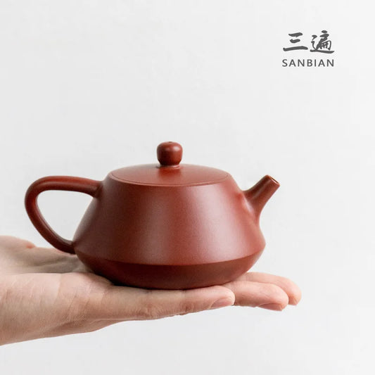 Three Times Yixing Stone Ladle Purple Clay Teapot Handmade Teapot Huanglongshan Raw Ore Purple Clay Dahongpao Tea180ccWang Tin