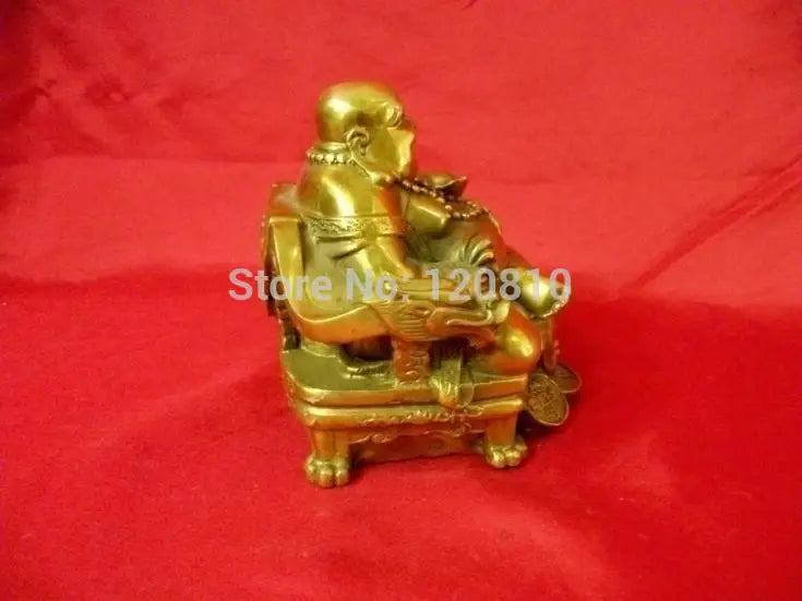 Throne copper Buddha Maitreya Buddha laughing Buddha brass enrichment Lucky feng shui ornaments Home Decoration