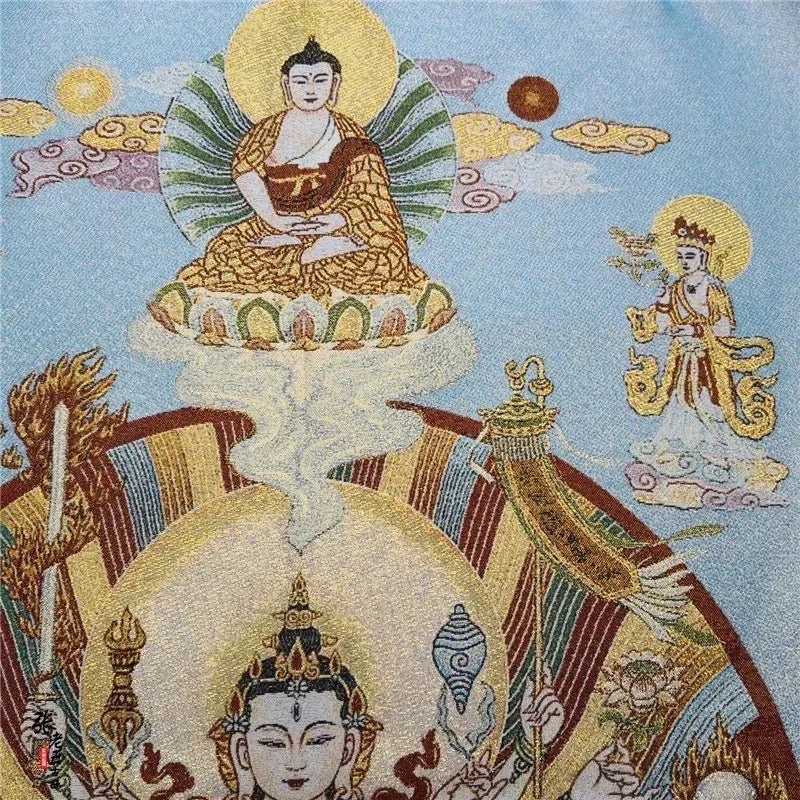 Tibet Nepal Thangka portrait brocade painting silk religion Thangka embroidery figure Qianshou Guanyin 8