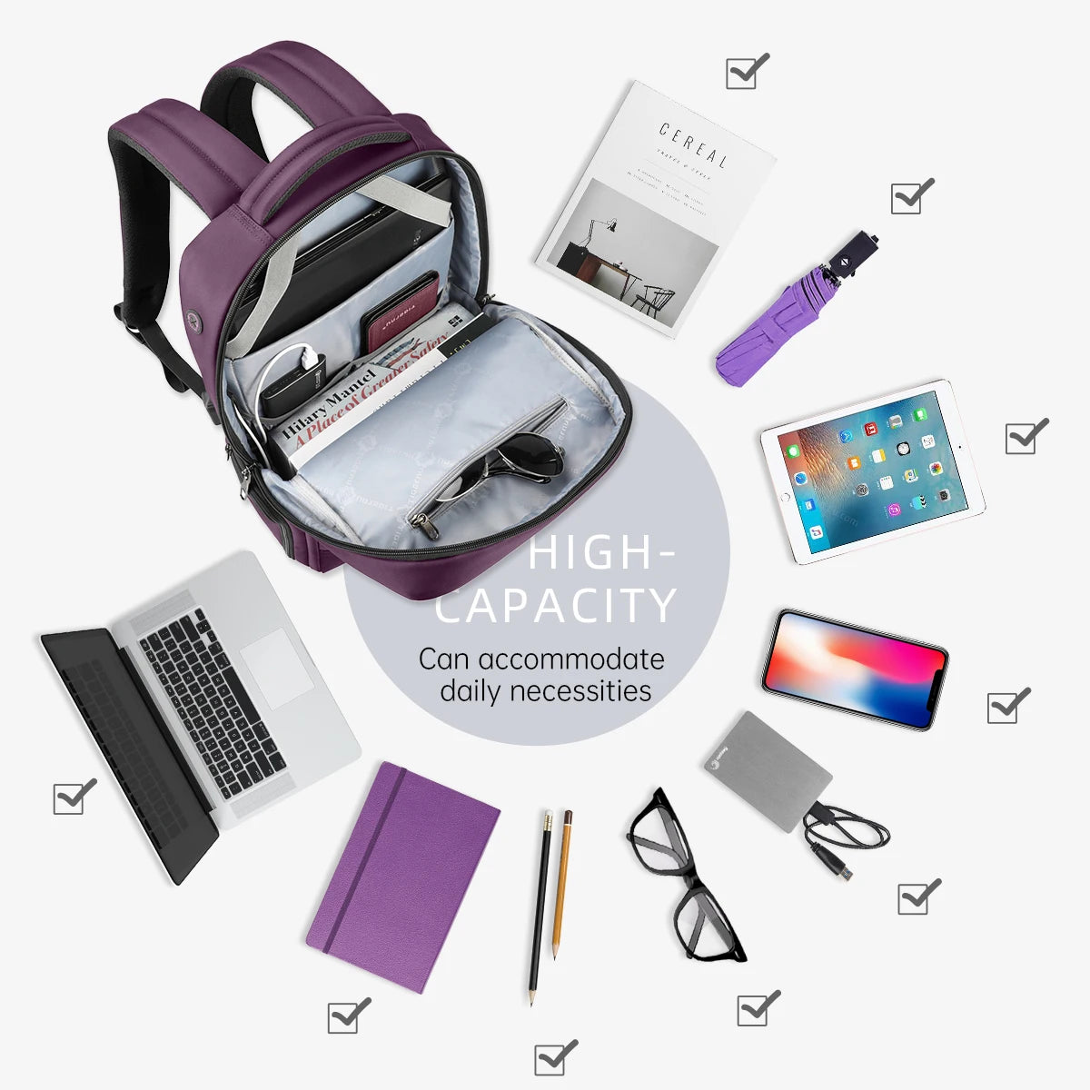 Tigernu 15.6 Anti Theft Backpack Women USB Back Bag School Travel Backpack For Teenagers Rucksack Laptop Backpack Waterproof Bag