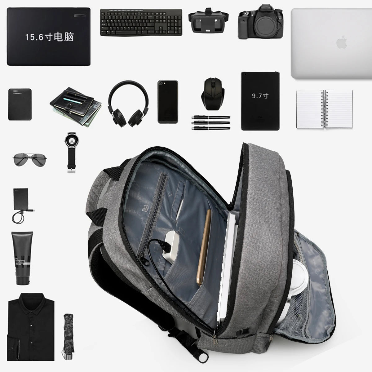 Tigernu Anti-theft USB Charging 15.6-17inch Laptop Backpack Women Backpack Mochila School Backpack Bag Casual Female Laptop Bag