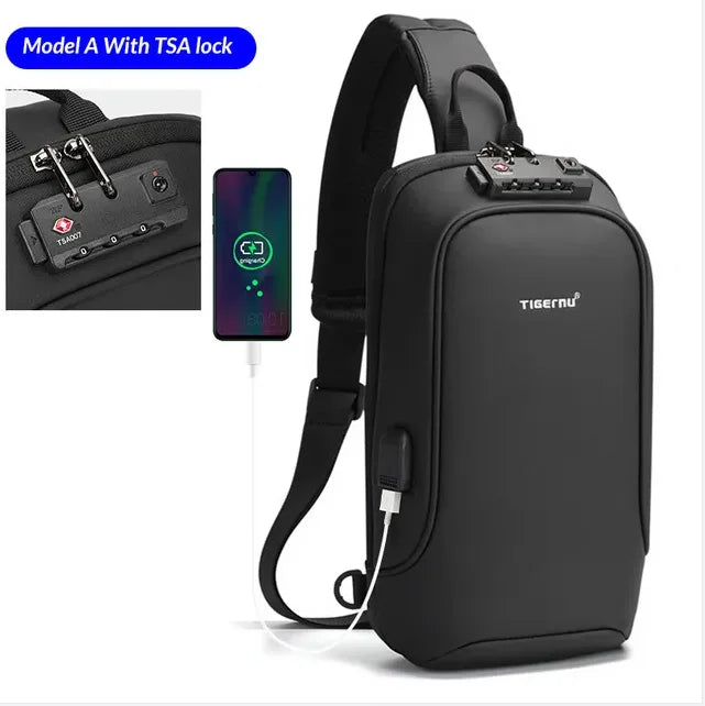 Tigernu New Small TSA Anti theft Lock Women Crossbody Bag Fashion Bag Travel Chest Bags For Women Waterproof Female School Bags