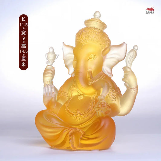 Time-honored methods coloured glaze Thailand Elephant trunk statue India Southeast Asia Ganesha God of Wealth and Nobility
