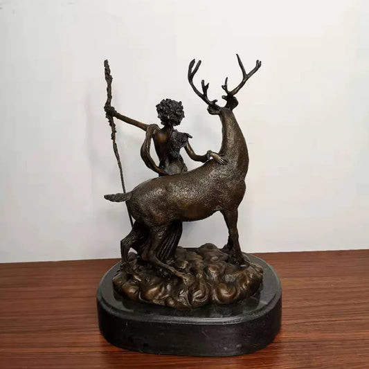 Toperkin Female Metal Figurine Artemis, goddess of nature Bronze Statue Home Decor Sculptures TPY-507