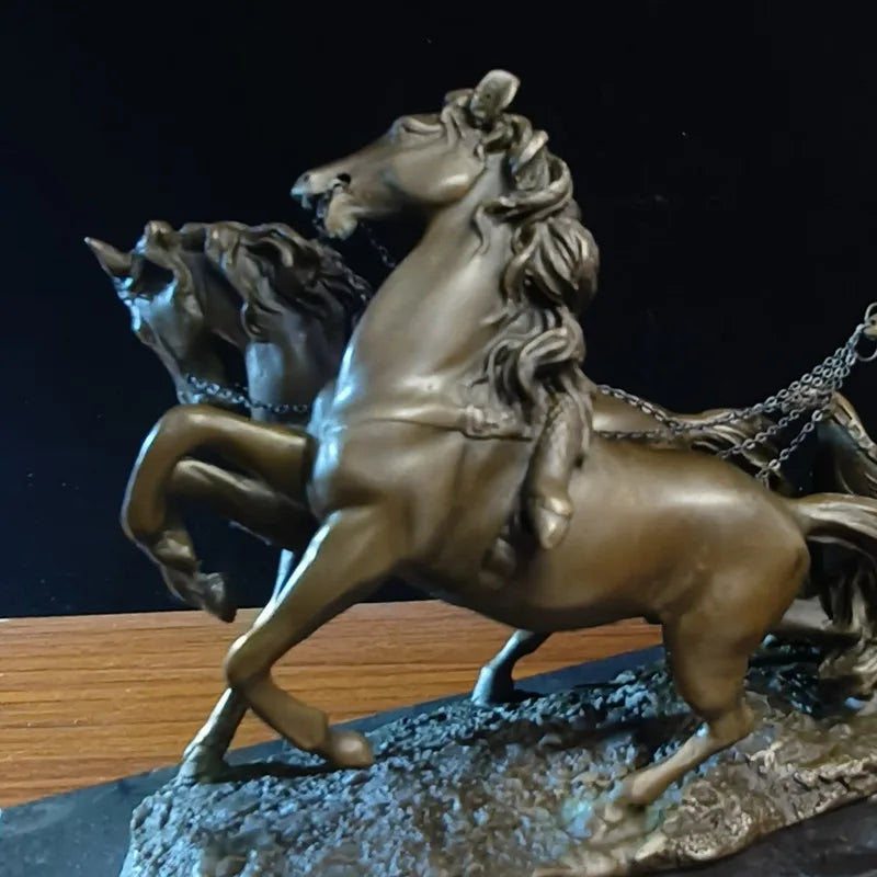 Toperkin Female Metal Figurine Roman chariot Bronze Statue Home Decor Sculptures TPY-017