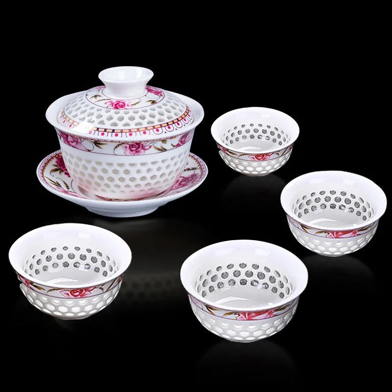 Tradition Chinese Tea Sets Ceramic Gaiwan Teacup Suit Tea Ceremony Supplies Customized Tea Infuser Handmade Teaware Gifts