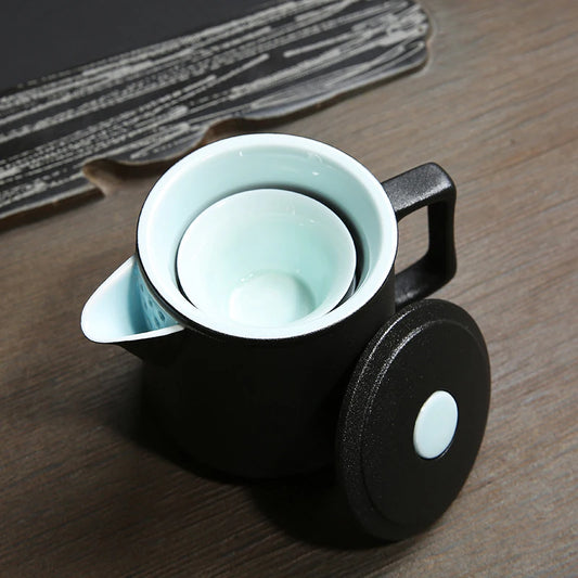 Travel Kung Fu Tea Set Portable Teapot Porcelain Teaset Gaiwan Tea Cups of Tea Ceremony Tea Pot With Travel Bag Free shipping