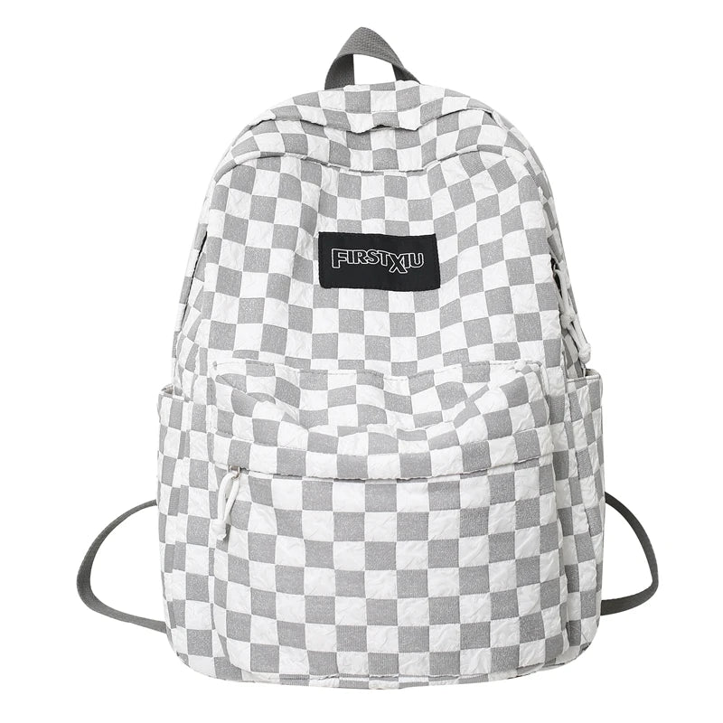 Trendy Plaid Girl Kawaii School Bag Ladies Travel Student Backpack Women Lattice College Backpack Fashion Female Laptop Book Bag