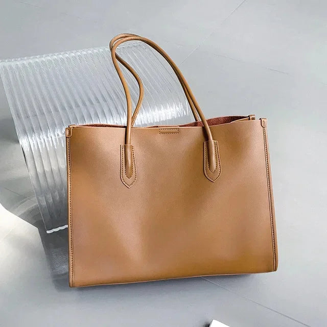 True cowhide large capacity, fashionable new high-end shoulder crossbody bag, women's handbag