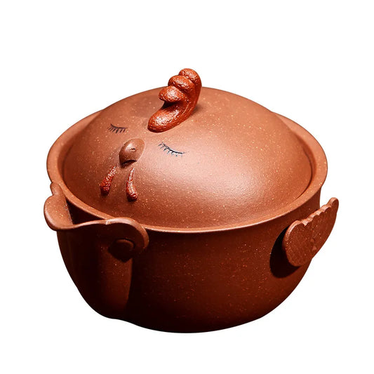 True yixing purple sand crack cup office prosperous wealth dog tureen suit portable kung fu travel tea set the teapot