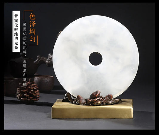 Unique GIFT # home Business best Decoration 3D Tree Auspicious bird ART BRASS JADE statue sculpture # 23 CM