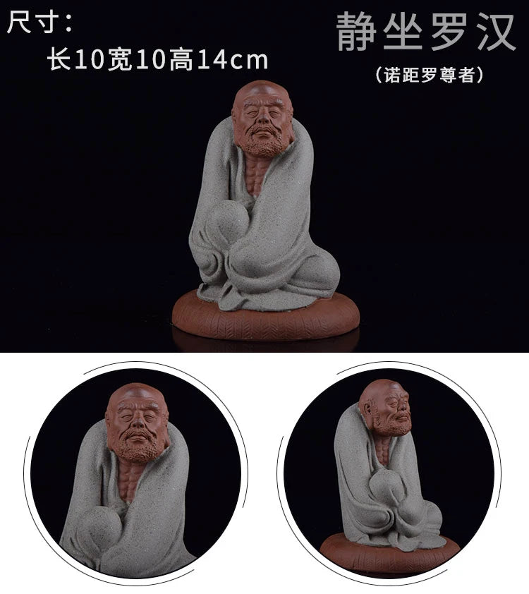 Unique # Marvellous ART# TOP COOL # Asian Buddhism handmade 18 Luo Han Arhat buddha enameled pottery sculpture FENG SHUI Statue