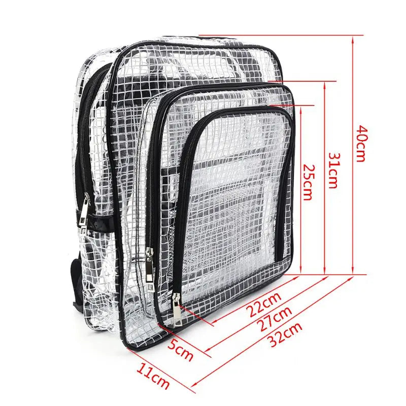 Unisex Anti-static Clear Backpack Travel Shoulder Bags PVC Rucksack Engineer Tools Bag