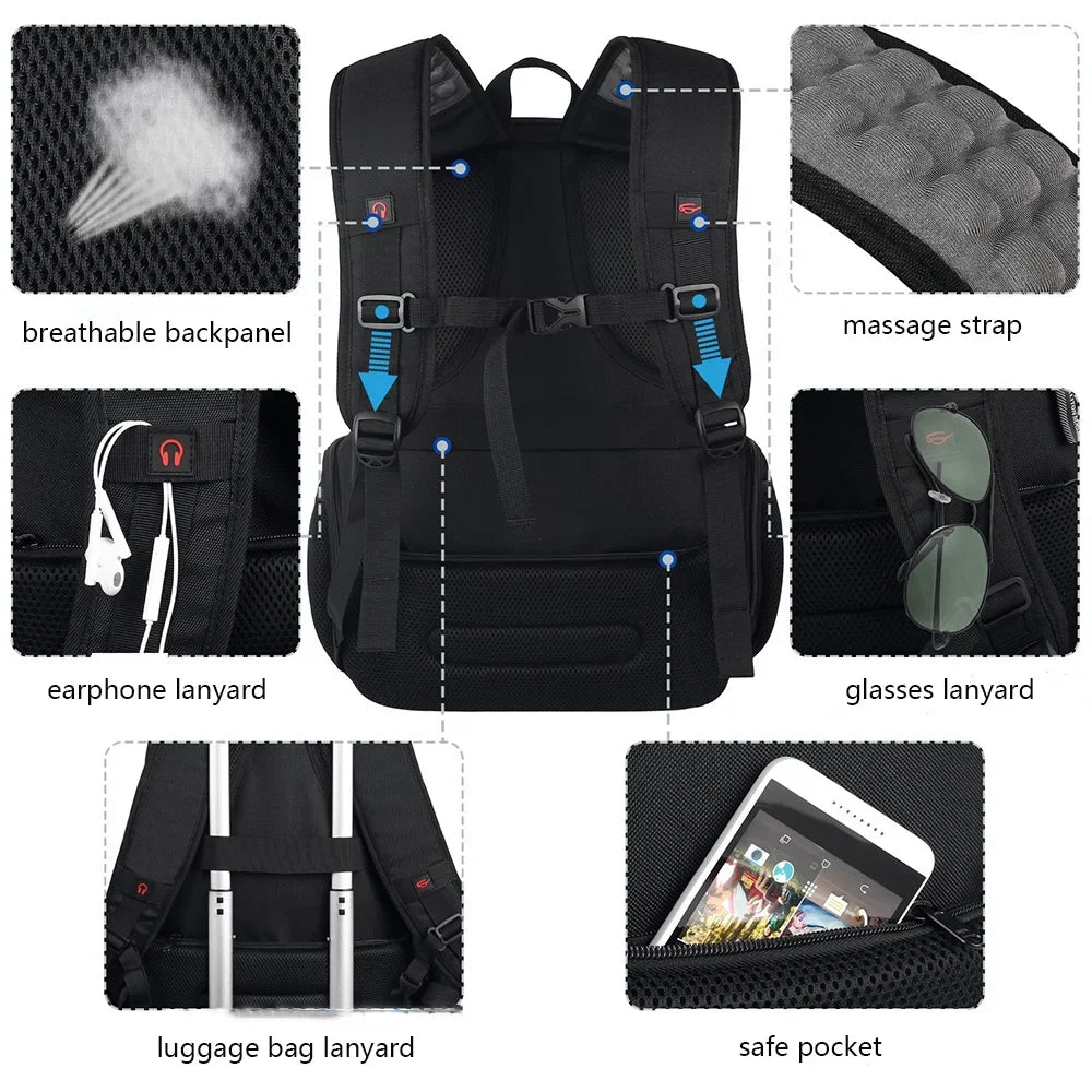 Unisex Business Backpack Computer Bag Multifunctional Charging Waterproof Large Capacity Backpack Outdoor Travel Bag
