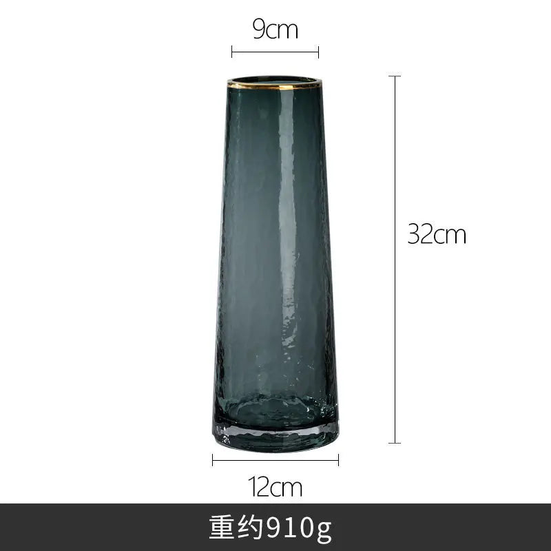 Vase European Style Ins Light Luxury Large Transparent Small Daisy Glass Vase Color Flower Arrangement Home Decoration