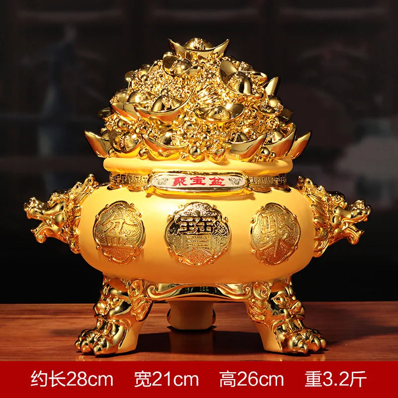 Velvet Sand Gold Cornucopia Living Room Office Decorations Creative Resin Crafts Business Opening Gifts