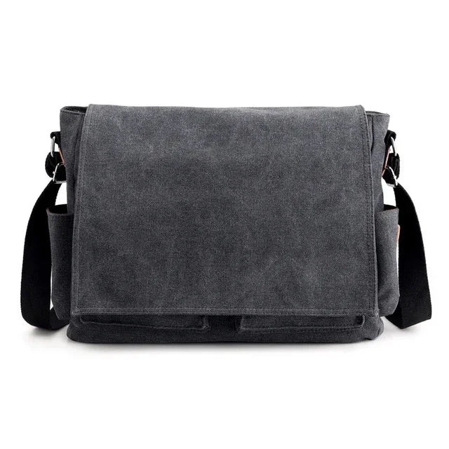 Vintage Canvas Men's Brand Briefcase Men Business office Crossbody Casual male Computer Laptop bag Cover Large bags
