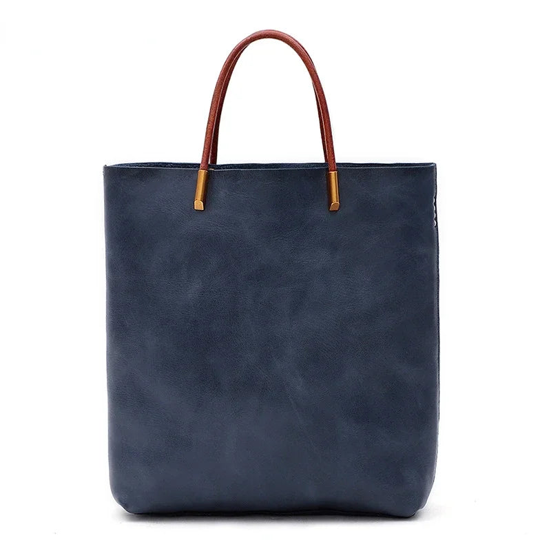 Vintage Genuine Leather Handbags Fashion Casual Versatile Single Shoulder Crossbody Purses Clutches 2024 New Ladies Bolsas