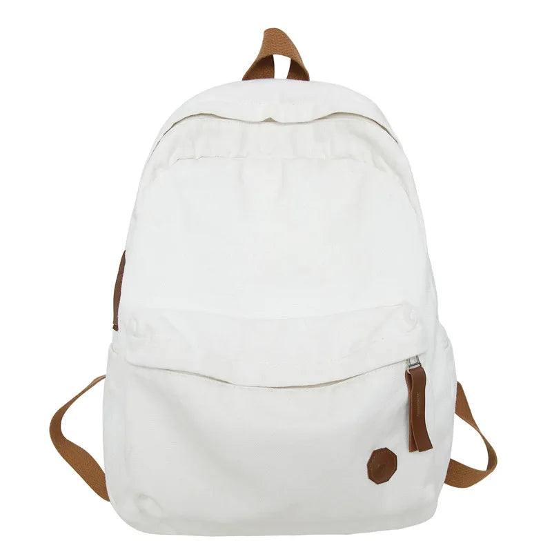 Vintage Lady Men School Canvas Women College Backpack Trendy Girl Boy Brown Laptop Bag Fashion Female Male Retro Travel Book Bag