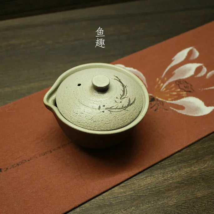 Vintage Large Gaiwan For Tea Pottery Tureen With Lid Lotus Teaware Kung Fu Tea Ceremony Set Coffee Cups Tea Bowls Chawan 180ml