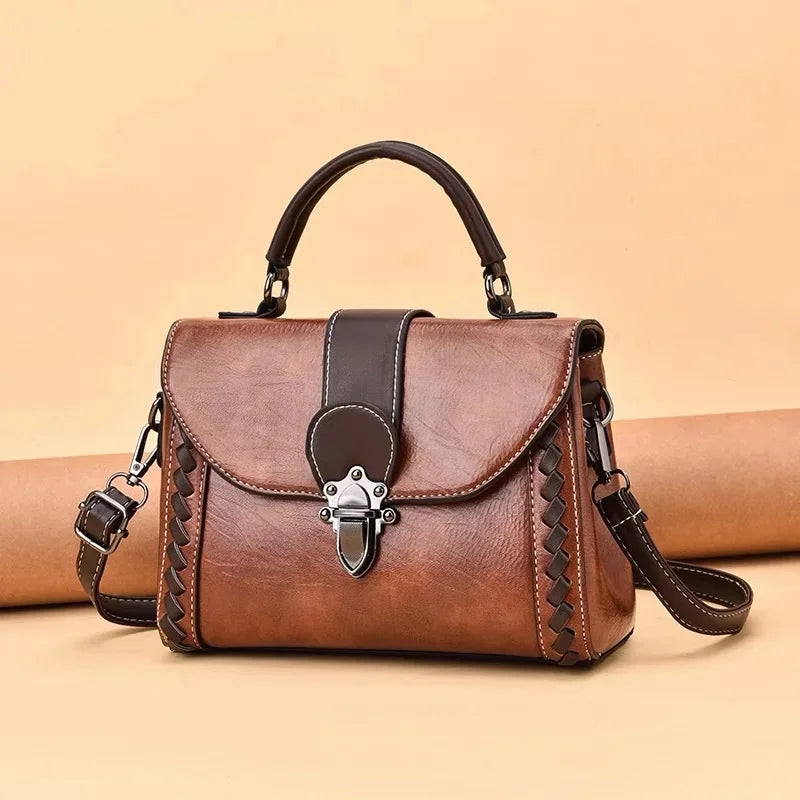 Vintage Women's Leather Shoulder Luxury Female Purses and Handbags Ladies Crossbody s For Women Elegant Messenger Bag