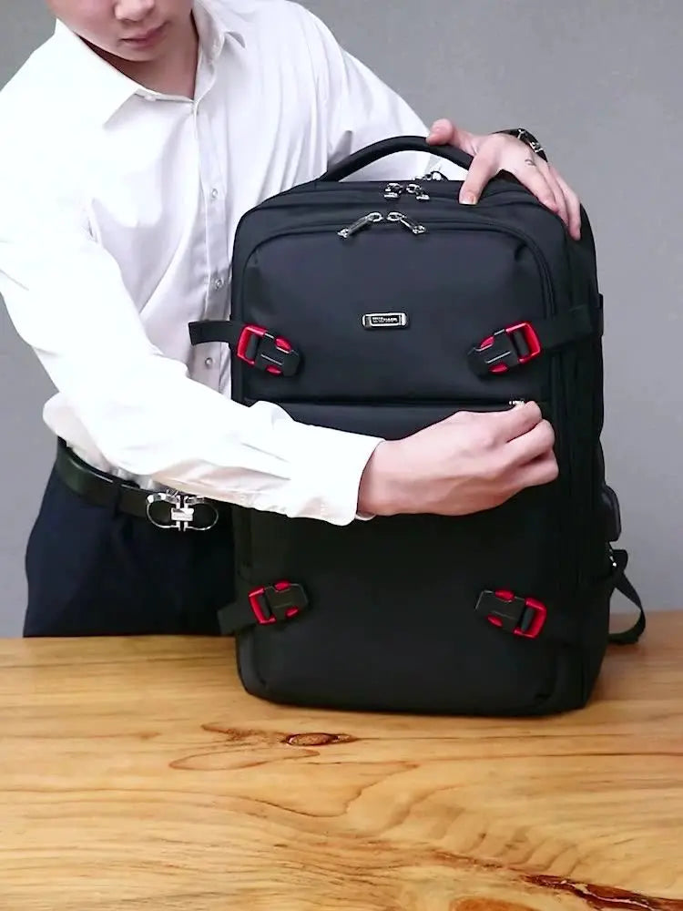 WIERSOON 45L Male Expandable Large Capacity Traveling Backpack for 17 inch Laptop Men's Backpack Approved Weekender Bag