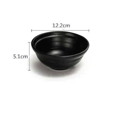 WSHYUFEI Melamine Noodle Bowl Black Food Grade Plastic Soup Bowl Sauce Relish Rice Bowl Spices Seasoning Dish Hot Pot Tableware