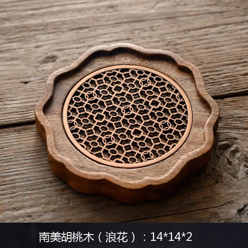 Walnut Teapot Mat Household Pot Holder Coaster Tea Mat Tea Ceremony Zero Matching Teapot Support Kung Fu Tea Set Accessories