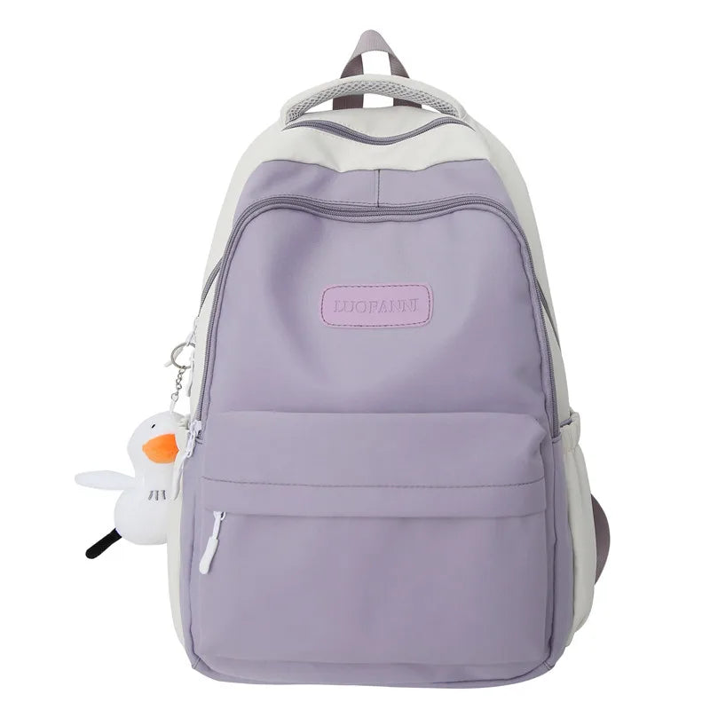 Waterproof Female Gray Cute College Backpack Girl Travel Book Backpack Nylon Fashion Ladies Leisure Bag Women Laptop School Bags