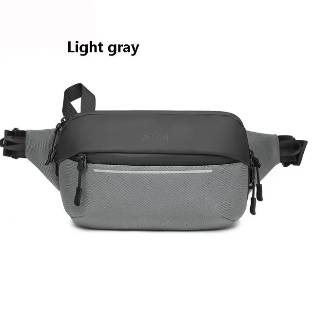Waterproof Men's Fanny Pack Multi-functional Chest Bag Simple Fashionable Shoulder Bag Sports Expandable Messenger Bag