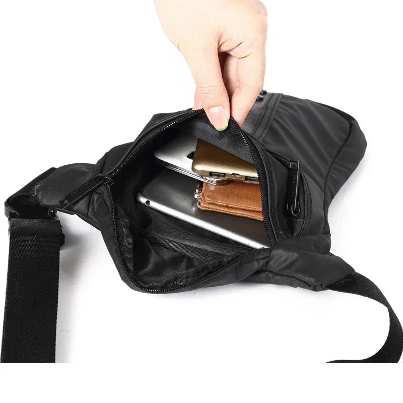 Waterproof Nylon Fanny Pack Men Drop Motorcycle Riding Bag Thigh Shoulder Multi-purpose Black Male Hip Bum Belt Waist Leg Bags