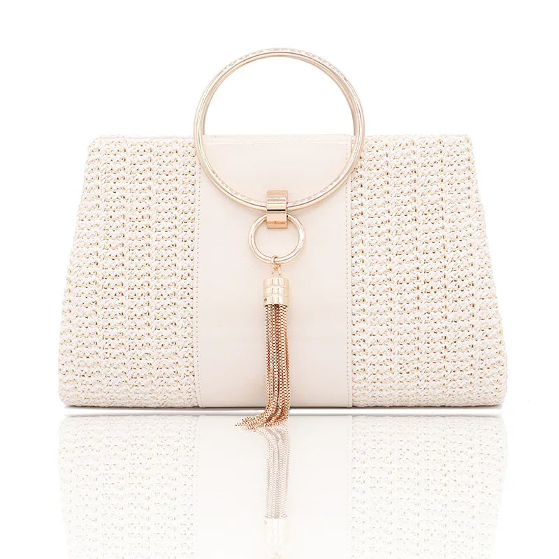 Wedding Evening Bag Shoulder Designer Handbag Braid Purses Chain Clutch Luxury Brand Square Bags for Women 2024 High Quality New