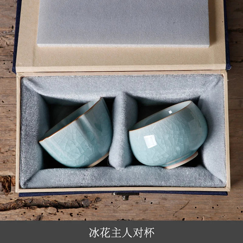 Weng Muruzheng Ice Crack Tea Cup Longquan Celadon Master Cup Single Cup Men's Tea Cup Ceramic Women's Tea Cup