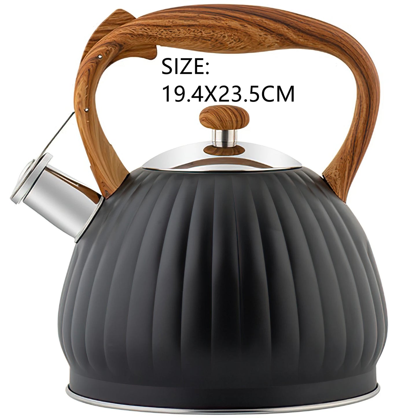 Whistling Kettle Large Teapot Boil Water 2.5L 304 Stainless Steel Teakettle Food Grade Household Gas Stove Induction Cooker