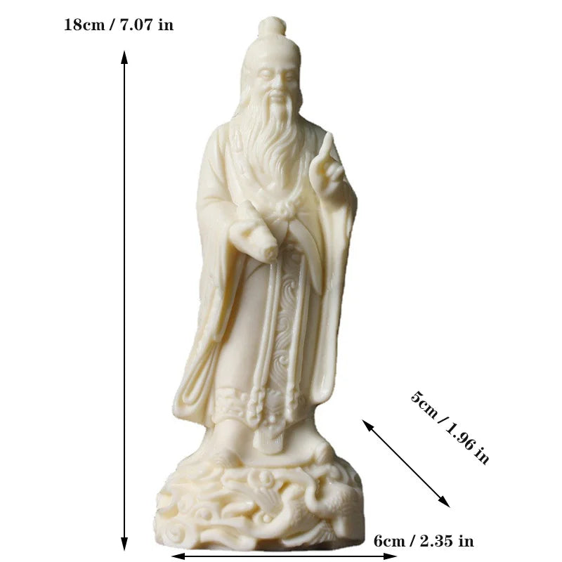 White Confucius Figure Statue Resin sculpture Crafts Home living room, room, Teacher's Study Decoration Souvenirs