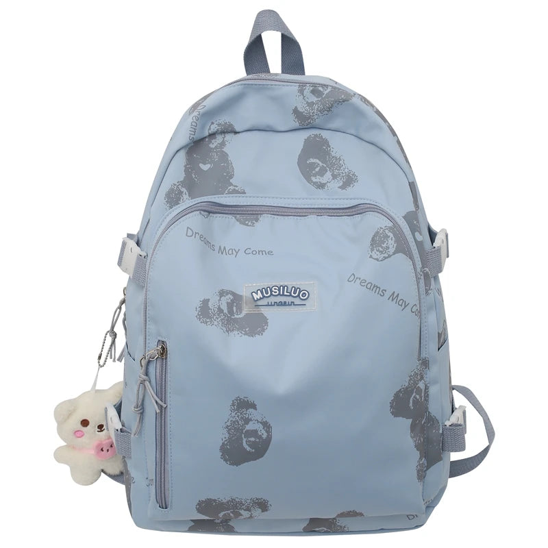 White Girl Waterproof Printing Kawaii Laptop College Backpack Female Cute Book Bag Fashion Lady Leisure Women Travel School Bags