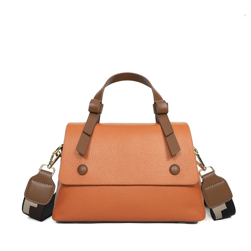 Woman Versatile CrossBody Soft Bag Contrasting Luxury Designer Shoulder Bag Lady Genuine Leather Handbag Casual Ladies Tote Sac