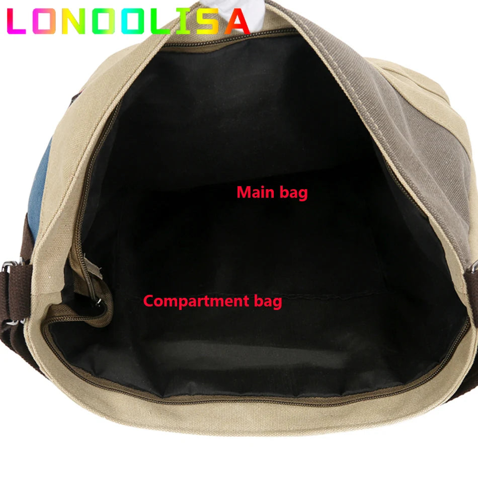 Women 3 In 1 Handbags Crossbody Canvas Bag for Women 2024 Big Shoulder Tote Female Handbags Lady Designer Messenger Backpack Sac