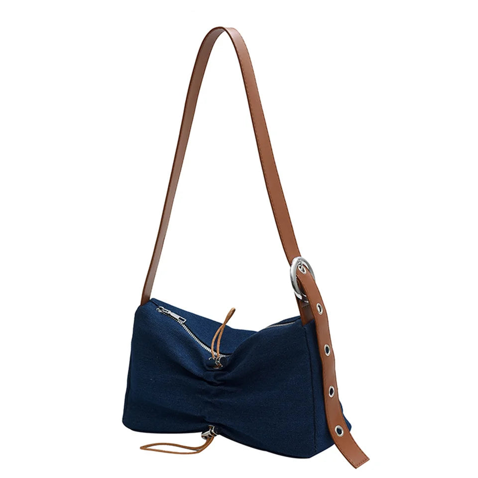 Women Casual Shoulder Bag Portable Denim Business Crossbody Bag Tote Outdoor Satchel Top-handle Bags Handbag