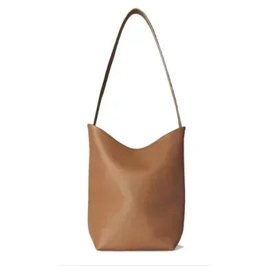 Women Cowhide Shoulder Bag Female Handbag Row Bucket Bag Classic Lcu Lychee Patterned Tote Bags Solid Color Single Shoulder Bags