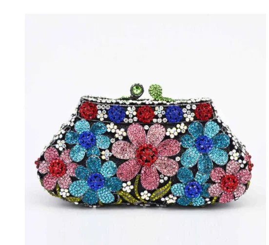 Women Crystal messenger Bags Evening bag Purse Metal Hardcase Bridal Diamond Handbags Wedding Party Minaudiere Handbag Clutch