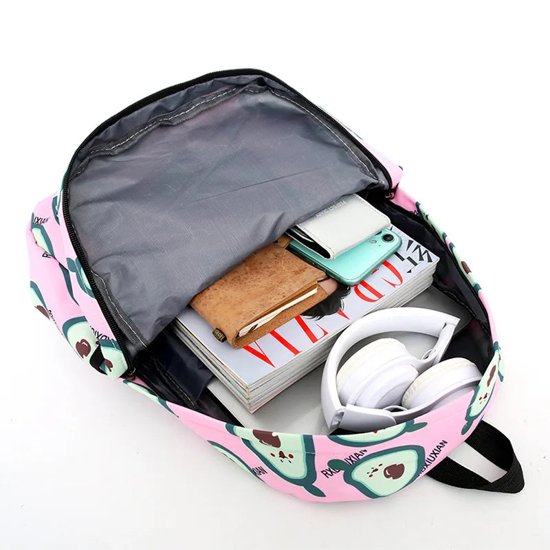 Women Cute Backpack Female Harajuku School Bag set College Lady Kawaii school Backpacks Fashion Book bag Girl teens Student
